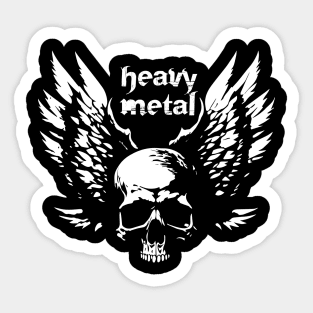 heavy metal skull with wings Sticker